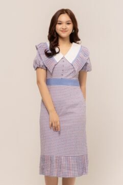 Cielyn Crinkle Checkered Dress 525386
