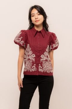 Fergina Anglaise Puff Sleeves Top CC31282