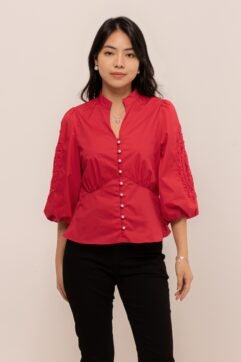 Erina Lace Puff Sleeves Top CC31267