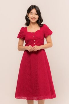 Marixa Flower Textured Dress 85876