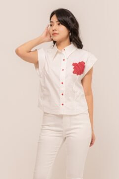 Delphina Ribbon Patch Top CC31149