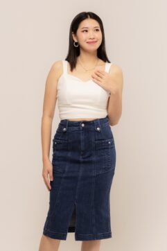 Felle Double Pockets Midi Skirt CC28007