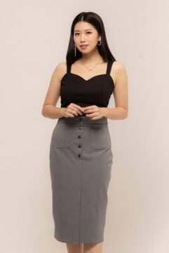 Janica Double Pockets Midi Skirt CC31204-1