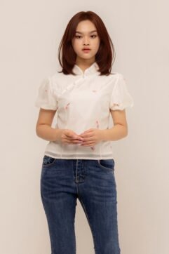 Paolina Embroidery Cheongsam Top 5336