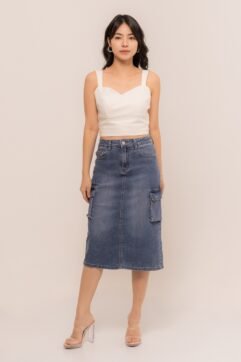 Claudy Cargo Denim Skirt 5234