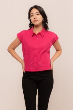 Linny Pleated Shoulder Shirt Top 7233-1