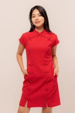 LiBai Mandarin Buton Dress 5261