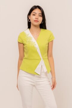 Xueling Embroidery Two-Tone Top CC30462