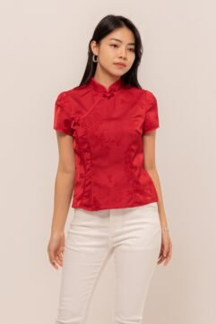 MengTing Crinkle Cheongsam Top CC32032