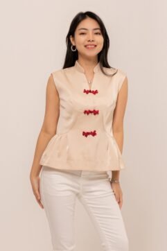 Xinyue Mandarin Button Sleeveless Top CC32022