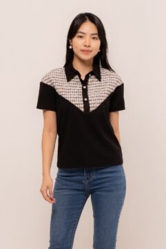 Letitia Tweed Combination Shirt Top CC25278