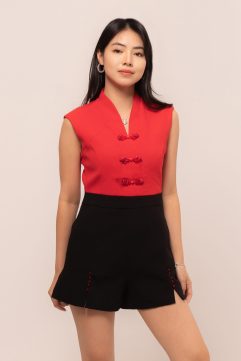 Monchou Mandarin Tassels Romper 5248