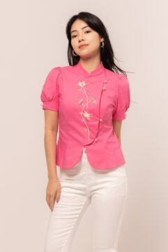 MingZhu Flower Embroidery Cheongsam Top CC32028