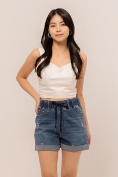 Michal Front-Tie Ripped Shorts 5231