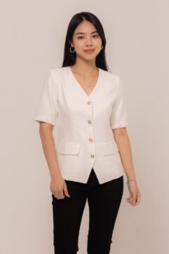 Narisha V-Neck Button Top CC31321