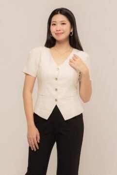 Maplish V-Neck Button Top CC31478
