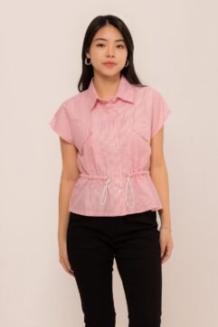 Dulce Drawstring Stripes Top CO7008