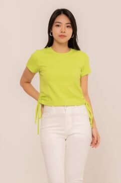 Naelin Side Tie Ruched Top 5212-1