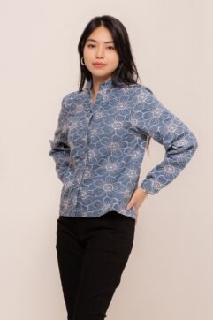 Jenna Embroidery Long Sleeves Top 3017