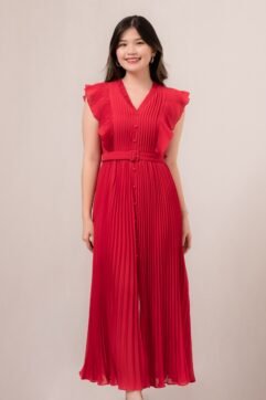 Violy Belted Pleated Dress 85818