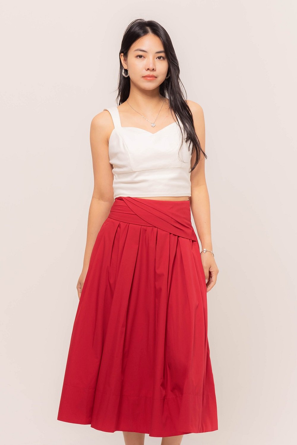 Levirca Pleated Maxi Skirt CC33019