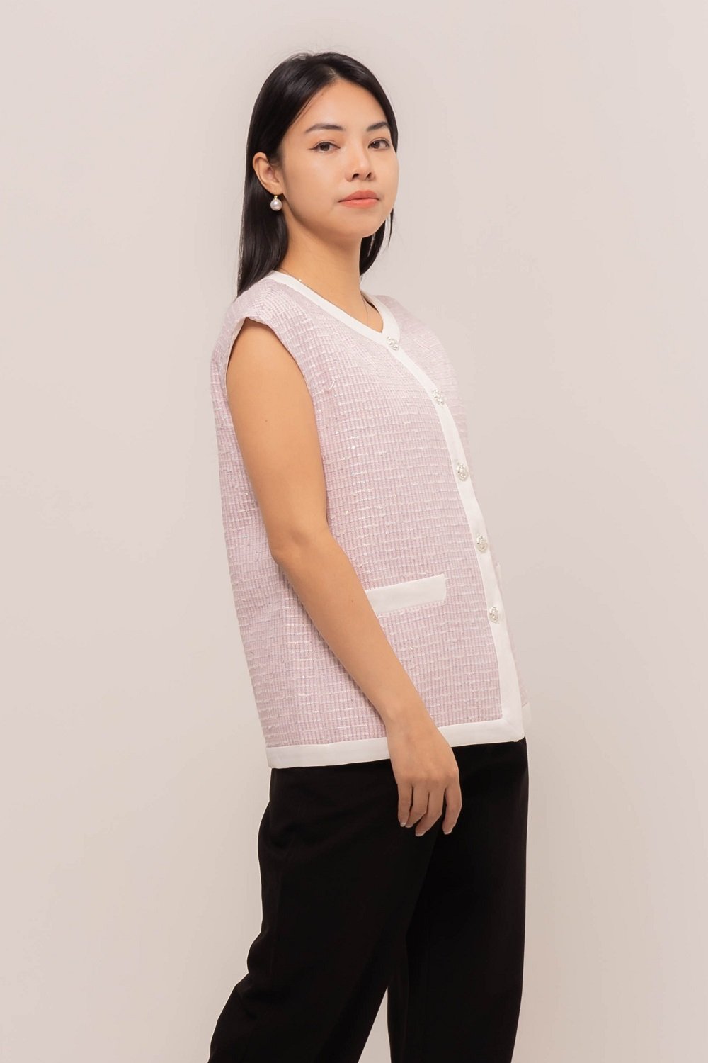 Cytherea Tweed Sleveless Top CC33218