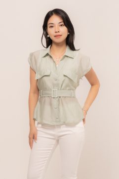 Mylie Pockets Belted Top 5S25063