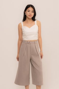 Adelira Belted Cullottes Pants 5L566-1