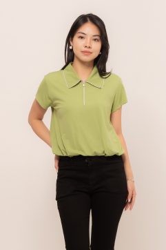 Femmy Contrast Stitch Balloon Top 7673