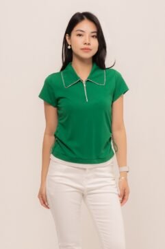 Miqiu Zipper Drawstring Top 7671