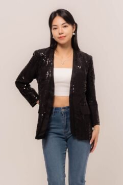 Tawny Crinkle Sequin Blazer CC32916