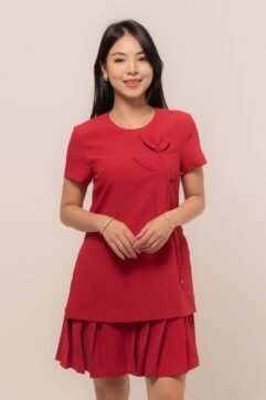 Avery Flower Pleated Dress CC33602