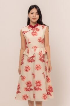 RuiYi Flower Textured Cheongsam Dress CC33617