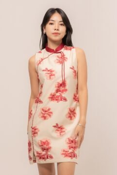 RuiXin Flower Textured Cheongsam Dress CC32151