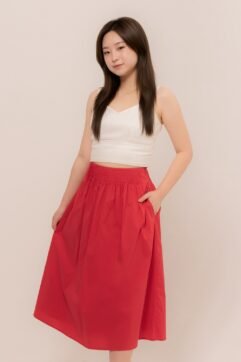 Anaria Waist Pleats A-Line Skirt  CC34045