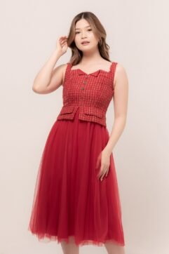 Velline Tweed Tulle Dress CC33956