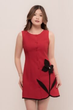 Raynia Floral Patch Sleveless Dress CC33865