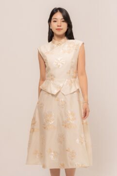 RuiYi Flower Textured Cheongsam Dress CC33617