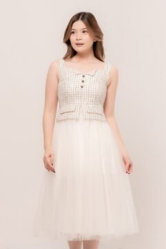 Velline Tweed Tulle Dress CC33956