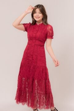 Katie Anglaise Embroidery Maxi Dress 524516