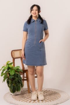 Morrine Zipper Denim Dress CC32932-1