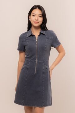 Morrine Zipper Denim Dress CC32932-1