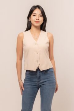 Asha Rib-Mix Sleeveless Top CC33222