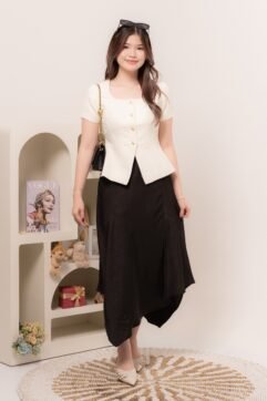 Zhafira Tweed Square Neck Top 3041