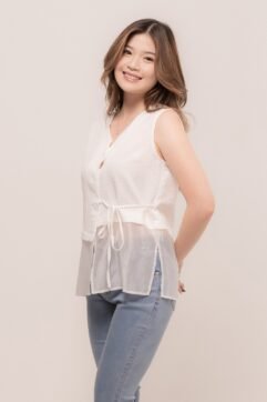 Kareen Side Tie Sleveless Top 5S25093-1