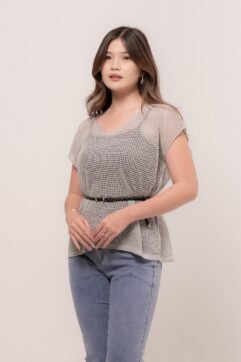 Joline Mesh Belted Top R802564
