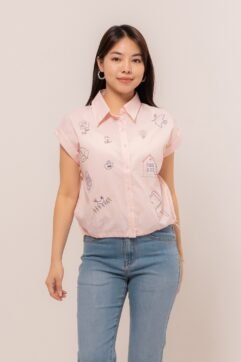 Caleste Embroidery Drawstring Top 7687