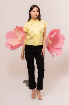 Caleste Embroidery Drawstring Top 7687