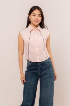 Naeya Piping Sleeveless Top 7688