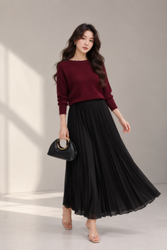 Paula Pleated Maxi Skirt CC35028
